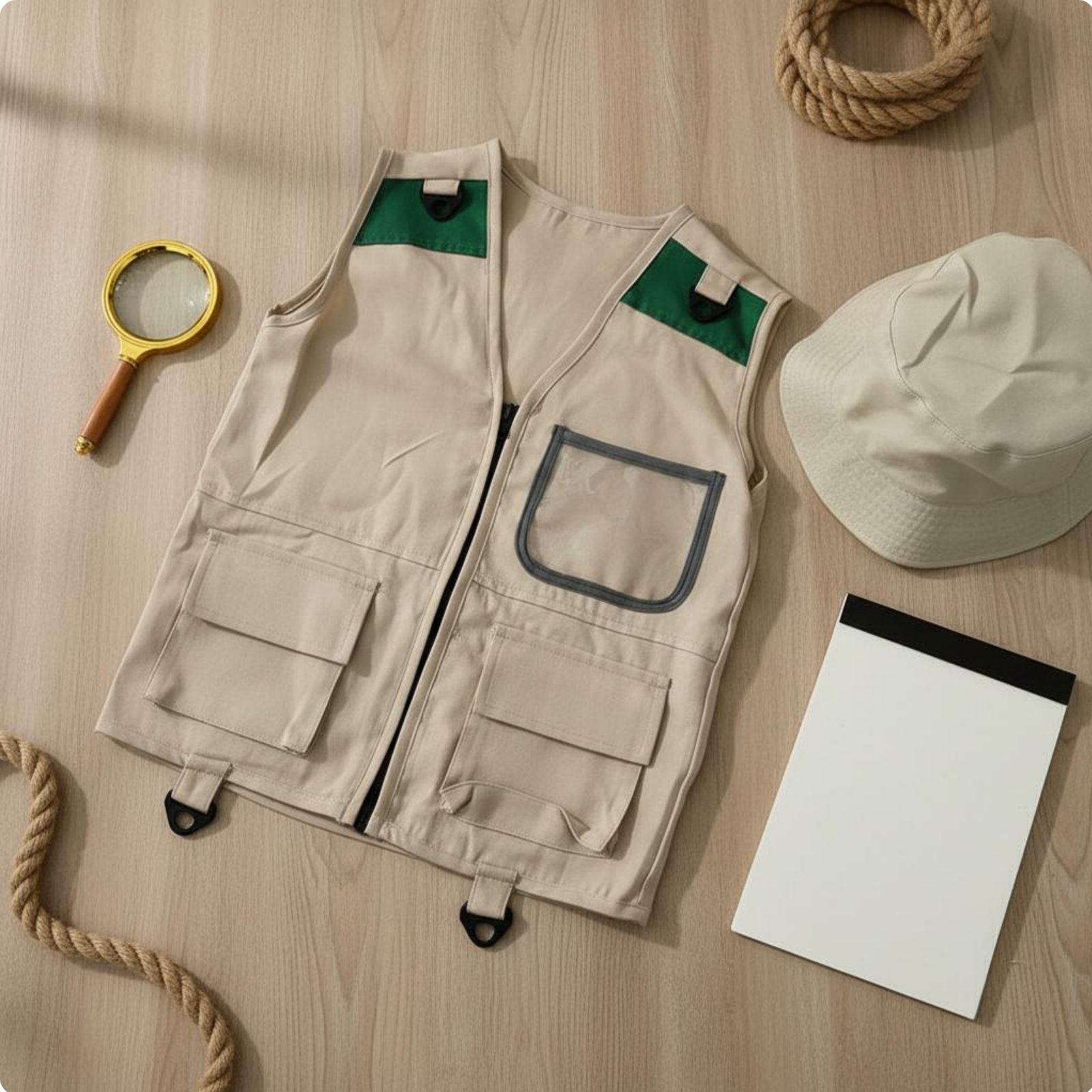Outdoor Adventure Kids Party - Kinderen Explorer Vest & Hoed Set