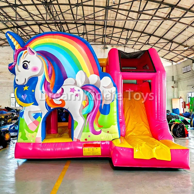 Outdoor Adventure Kids Party - Eenhoorn Regenboog PVC Opblaasbaar Kasteel Kinderen