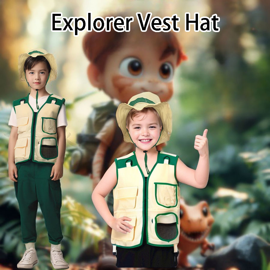 Outdoor Adventure Kids Party - Kinderen Camping Ontdekkingsreiziger Vest Hoed Pak