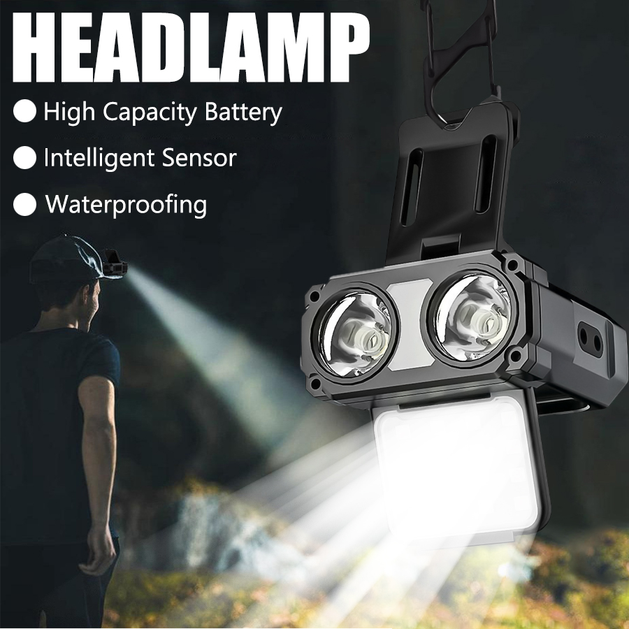Outdoor Adventure Camp - Sensor COB LED-koplamp Cap Clip Light