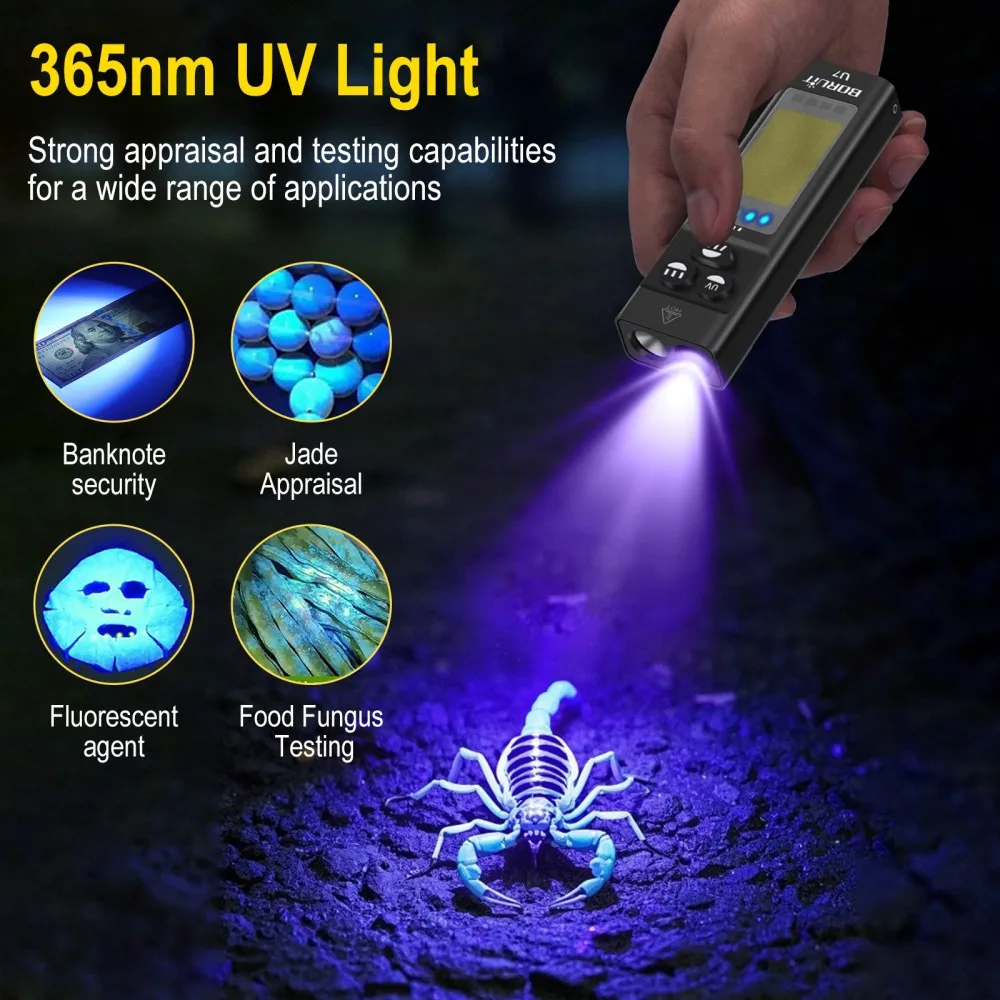 BORUiT U7 UV LED EDC Zaklamp 1 - Outdoor Adventure Camp recensie en prijs