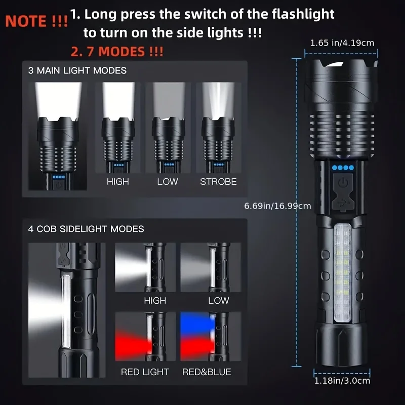 Krachtige XHP50 LED-zaklamp Wa - Outdoor Adventure Camp recensie en prijs