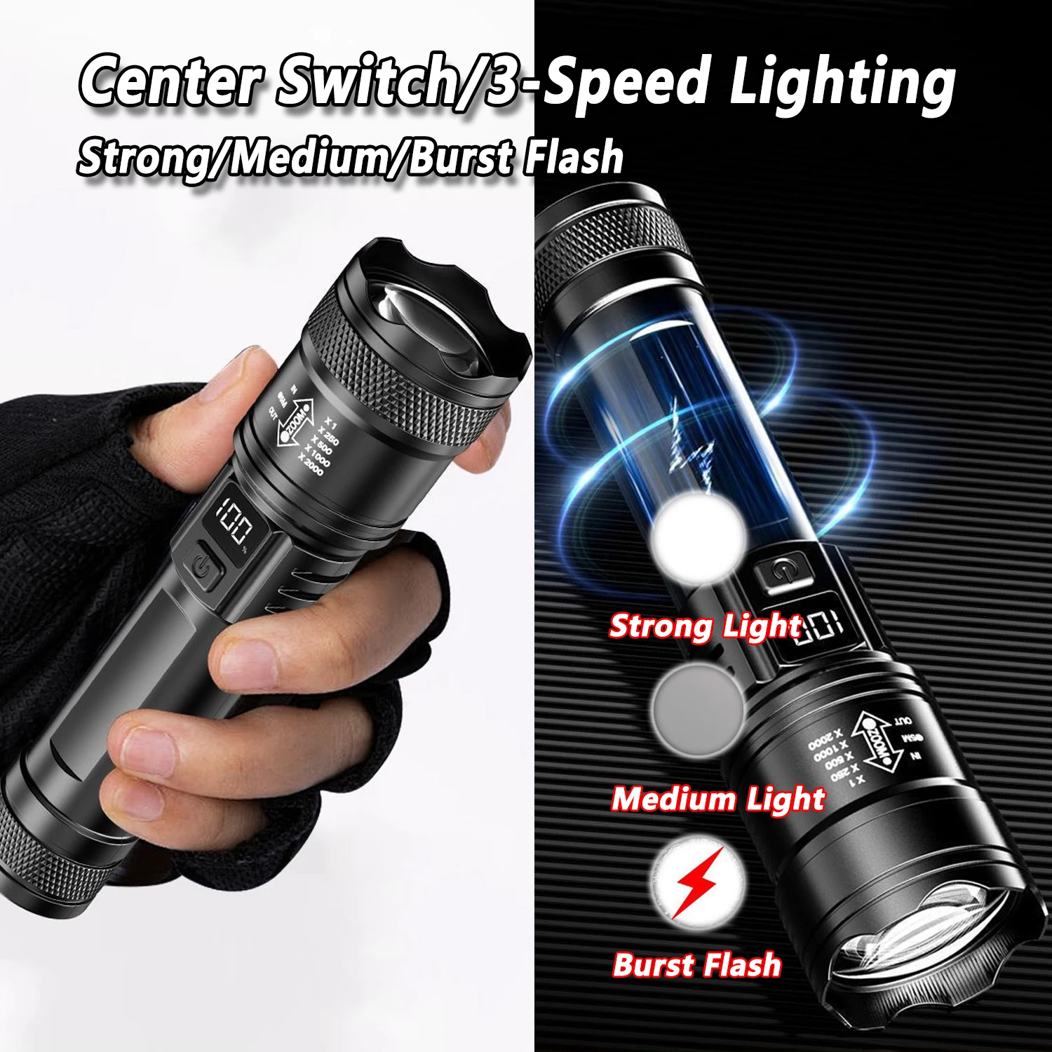 Ultraheldere LED-zaklamp 2000L - Outdoor Adventure Camp recensie en prijs